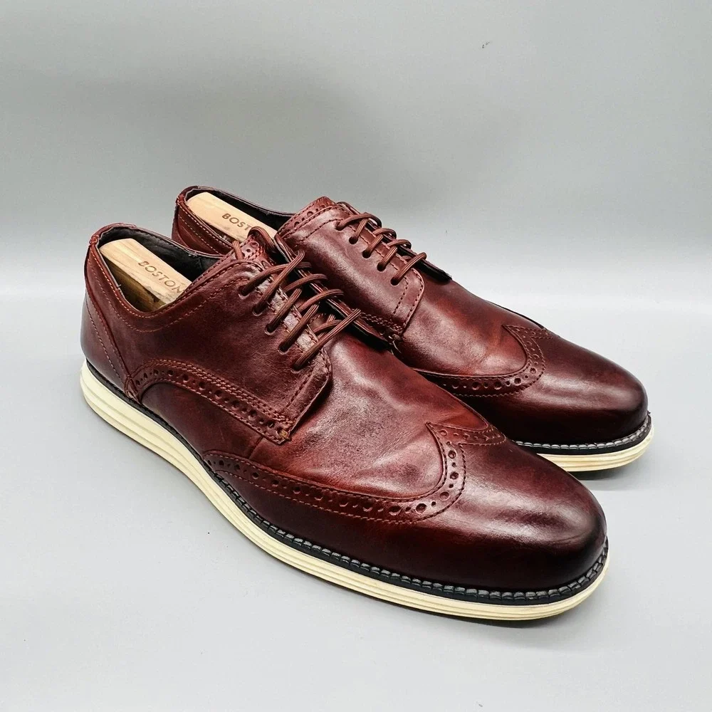Cole Haan Oxford Mens 11 Brown Leather Wingtip Comfort Casual Grand OS